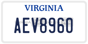 AEV8960 license plate in Virginia