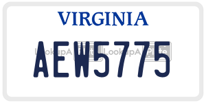 AEW5775 license plate in Virginia