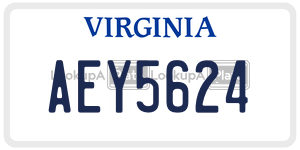 AEY5624  license plate in VA