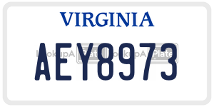 AEY8973  license plate in VA