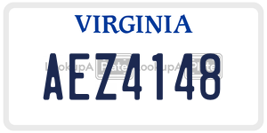 AEZ4148 license plate in Virginia
