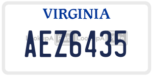 AEZ6435  license plate in VA