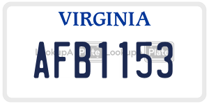 AFB1153  license plate in VA