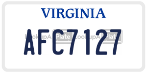 AFC7127  license plate in VA