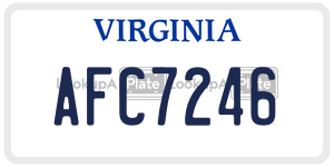 AFC7246  license plate in VA