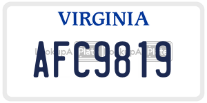 AFC9819 license plate in Virginia