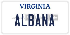 ALBANA license plate in Virginia
