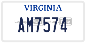 AM7574 license plate in Virginia