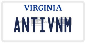 ANTIVNM  license plate in VA