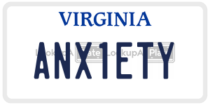 ANX1ETY  license plate in VA