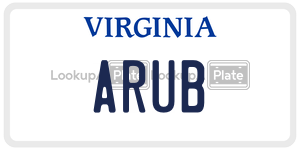 ARUB  license plate in VA