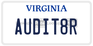 AUDIT8R  license plate in VA