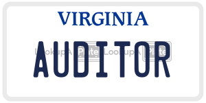 AUDITOR  license plate in VA