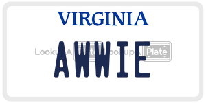AWWIE  license plate in VA