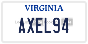 AXEL94  license plate in VA