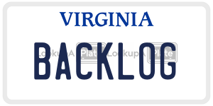 BACKLOG  license plate in VA