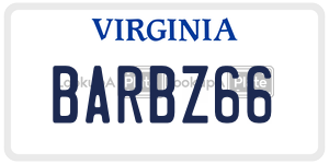 BARBZ66 license plate in Virginia
