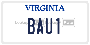BAU1  license plate in VA