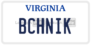 BCHNIK license plate in Virginia