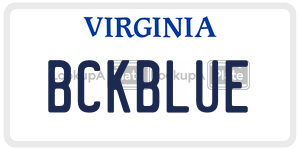 BCKBLUE license plate in Virginia