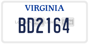 BD2164 license plate in Virginia