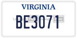 BE3071  license plate in VA