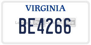 BE4266  license plate in VA