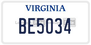 BE5034  license plate in VA