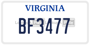 BF3477  license plate in VA