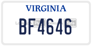 BF4646  license plate in VA