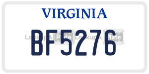 BF5276  license plate in VA