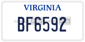 BF6592  license plate in VA