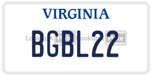 BGBL22  license plate in VA