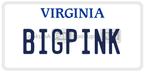 BIGPINK  license plate in VA