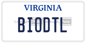 BIODTL license plate in Virginia
