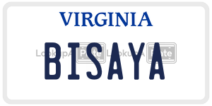 BISAYA license plate in Virginia
