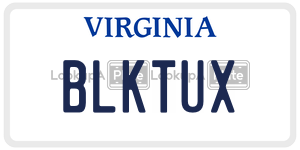 BLKTUX  license plate in VA