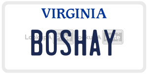 BOSHAY license plate in Virginia