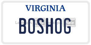 BOSHOG  license plate in VA