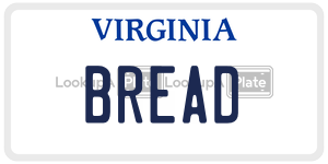 BREAD license plate in Virginia