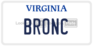 BRONC license plate in Virginia