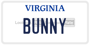 BUNNY  license plate in VA
