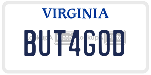 BUT4GOD  license plate in VA