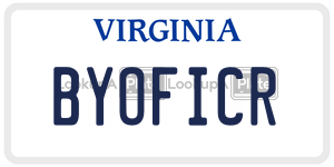 BYOFICR  license plate in VA