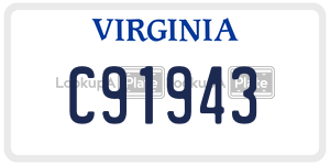 C91943  license plate in VA