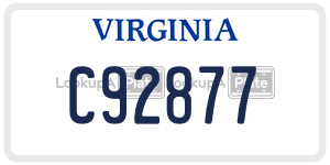 C92877  license plate in VA