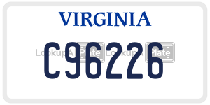 C96226  license plate in VA
