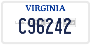 C96242  license plate in VA