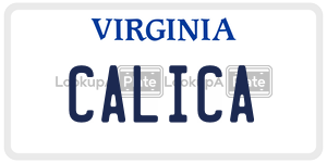 CALICA license plate in Virginia
