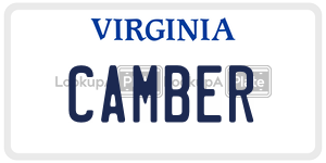 CAMBER  license plate in VA